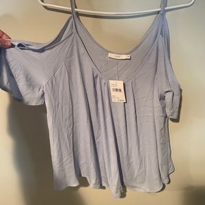women’s could shoulder blouse size L periwinkle